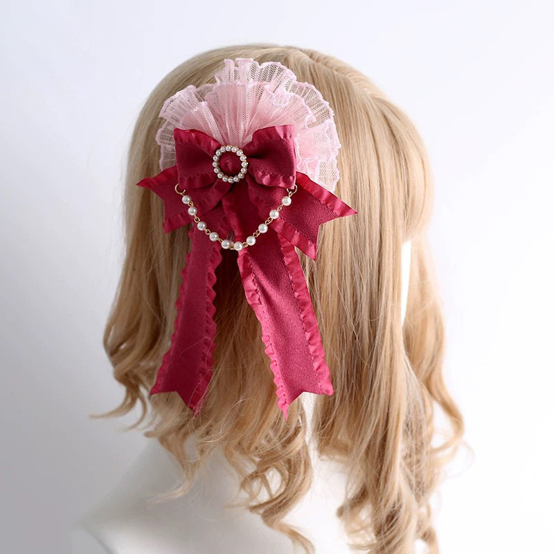 Elegant Pearl Bow Clip