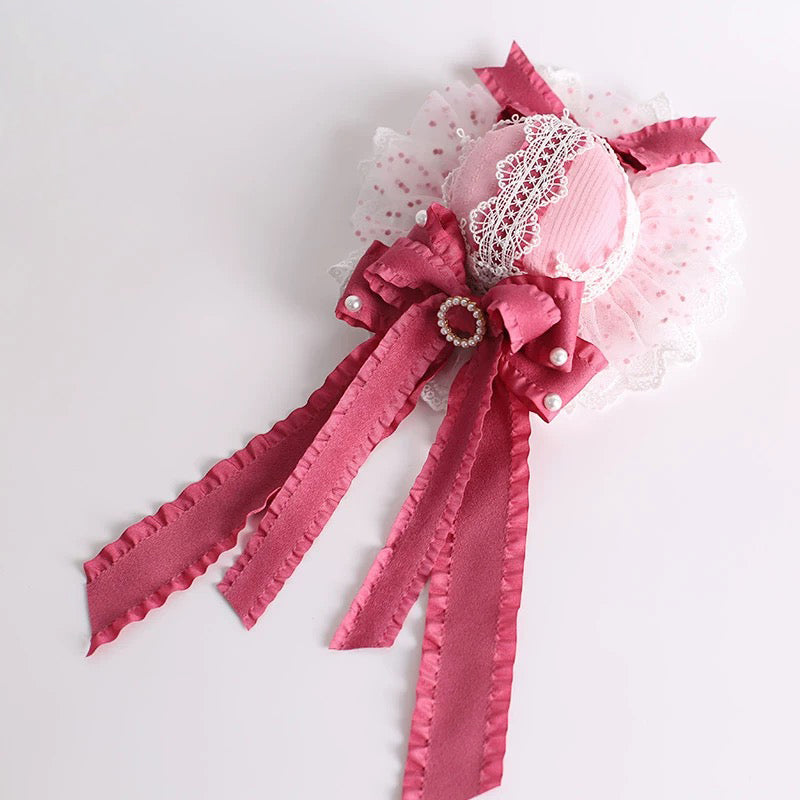 Romantic Rose Ribbon Mini Hat