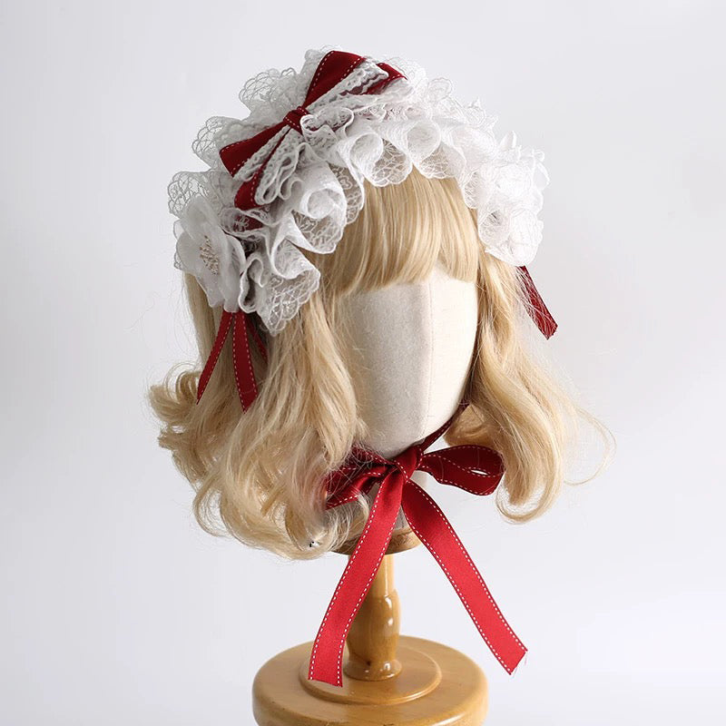 Scarlet Lace Blossom Headdress