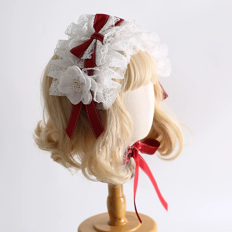 Scarlet Lace Blossom Headdress