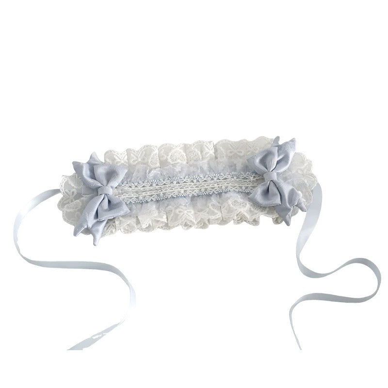 Powder Blue Lace Ribbon Bonnet