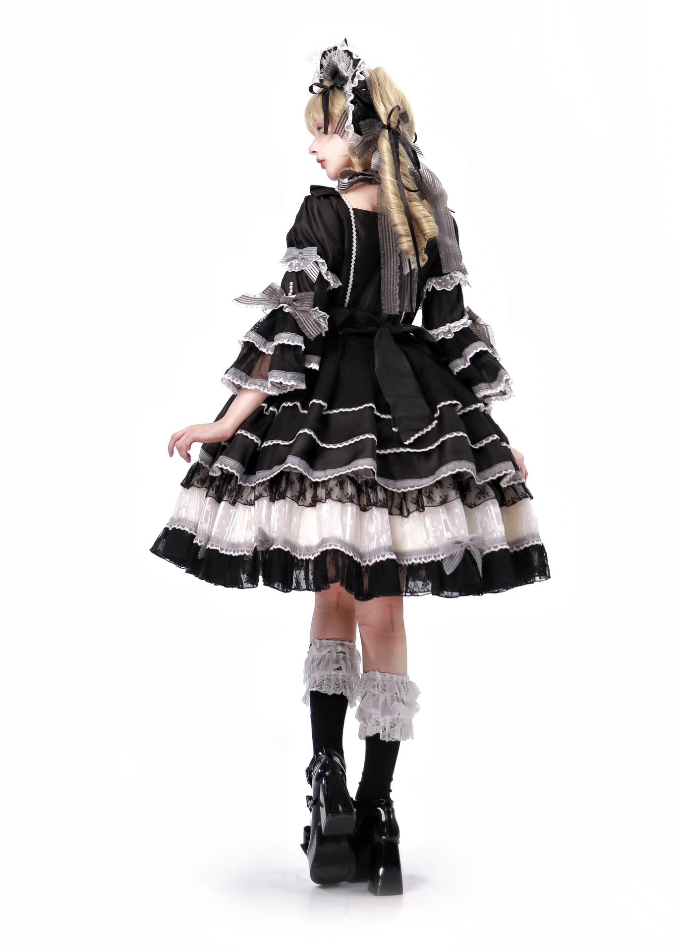 Midnight Ribbon Elegance OP Dress (Bonnet Not Included)