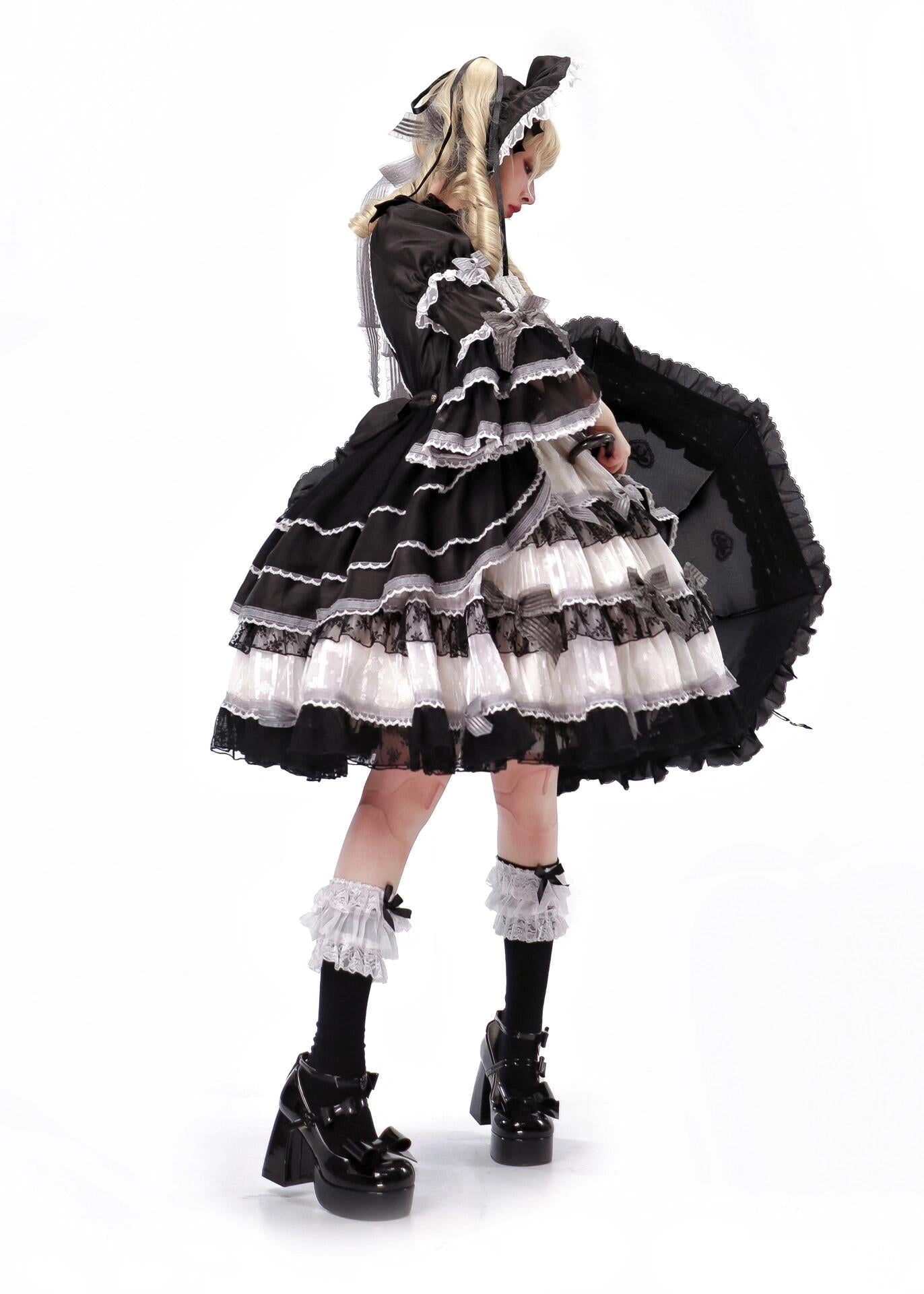 Midnight Ribbon Elegance OP Dress (Bonnet Not Included)