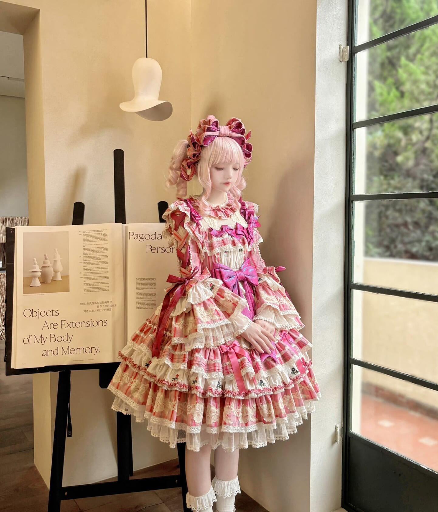 Sukuroi Exclusive - Striped Lace Manor OP Dress