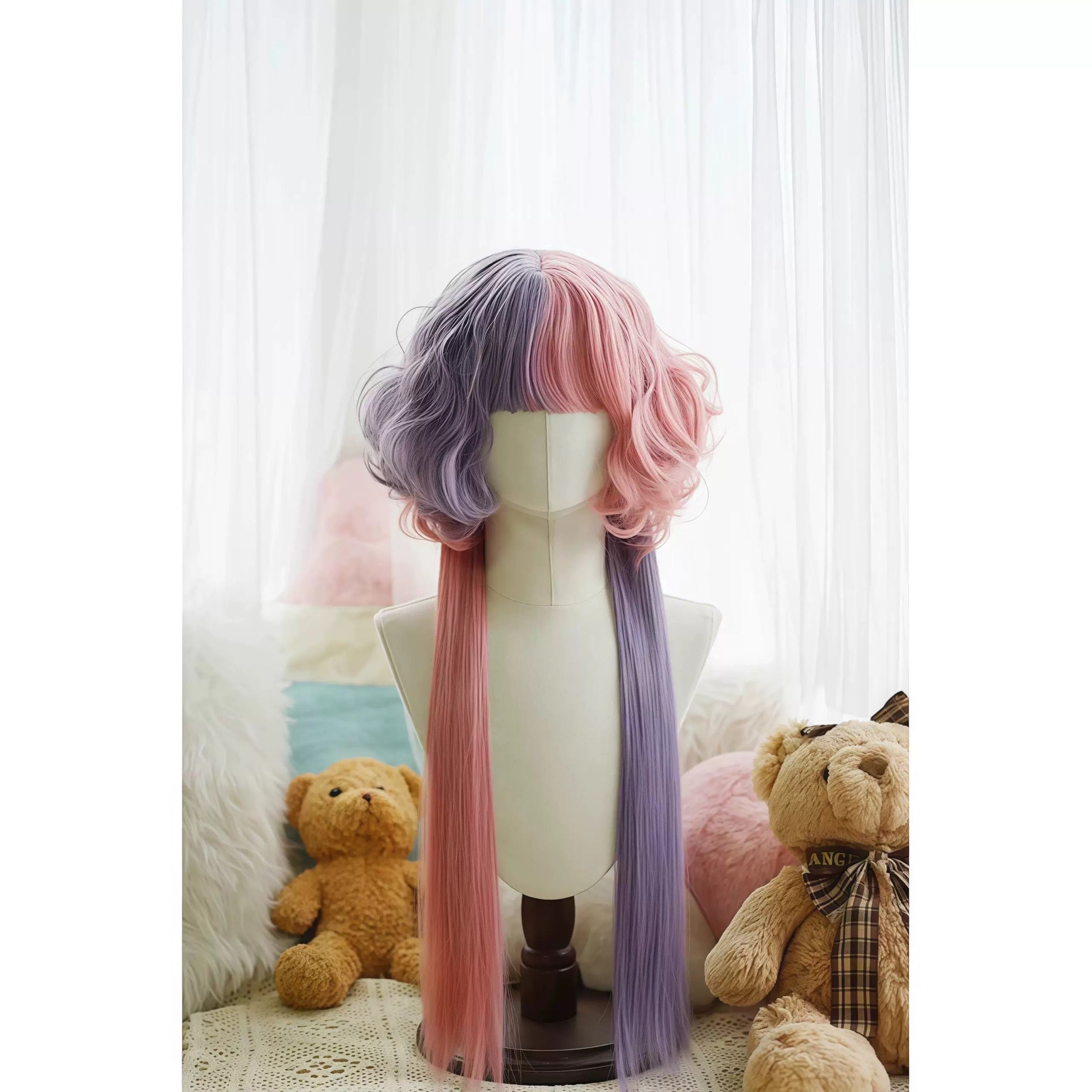 Pastel Split Color Jellyfish Wig