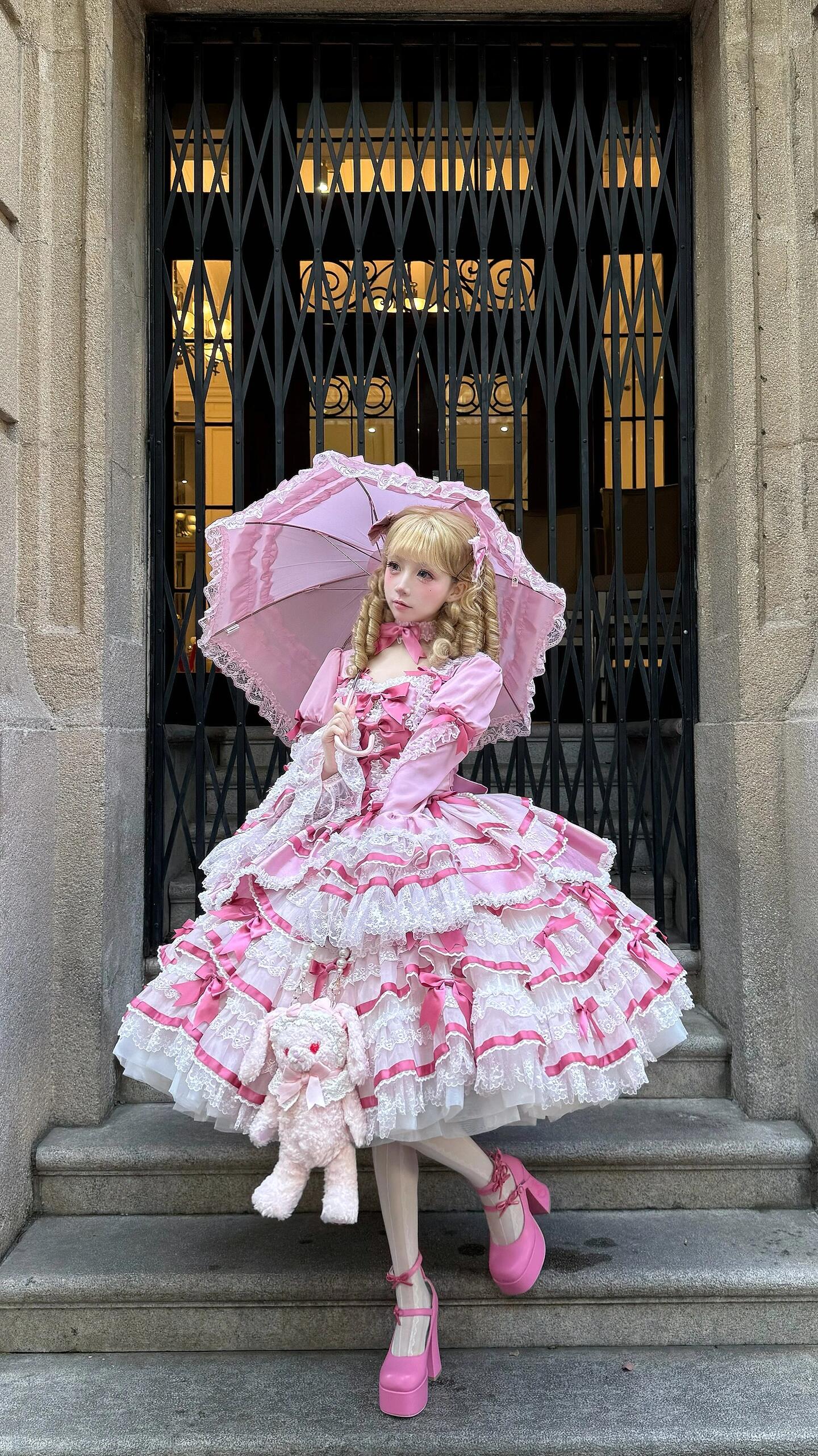 Heavenly Angel Cake Rococo Lolita Dress Pink