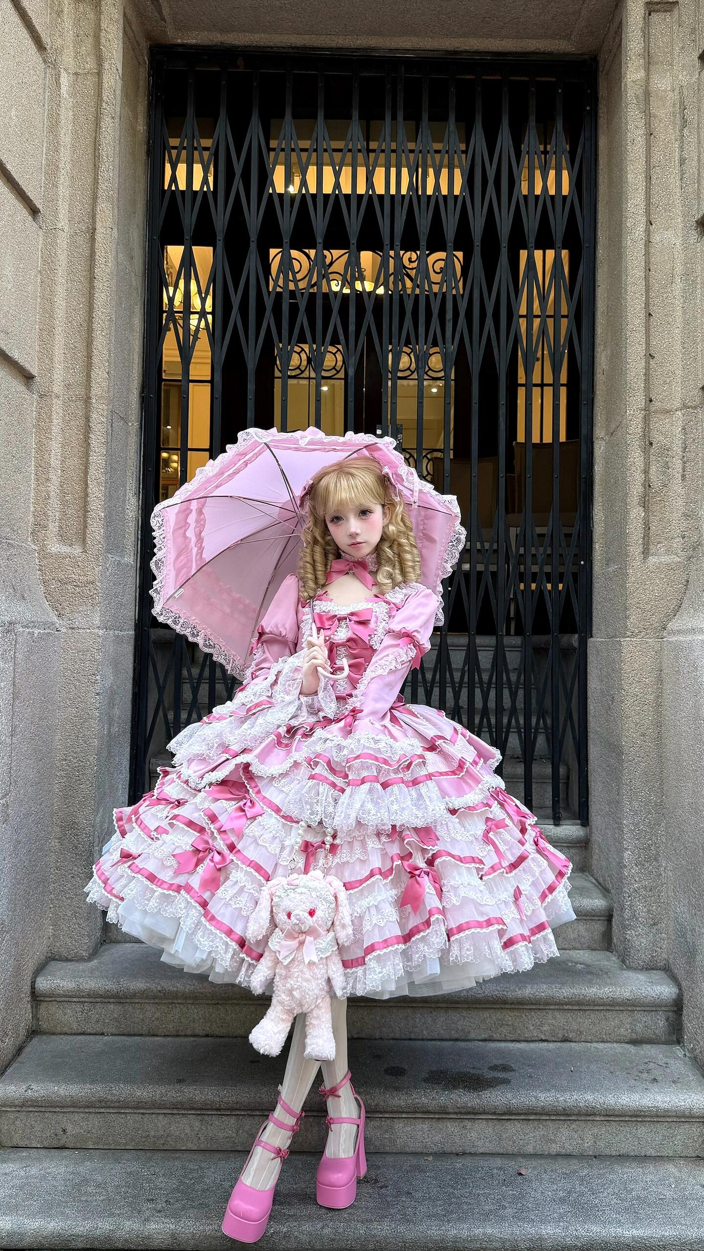 Heavenly Angel Cake Rococo Lolita Dress Pink