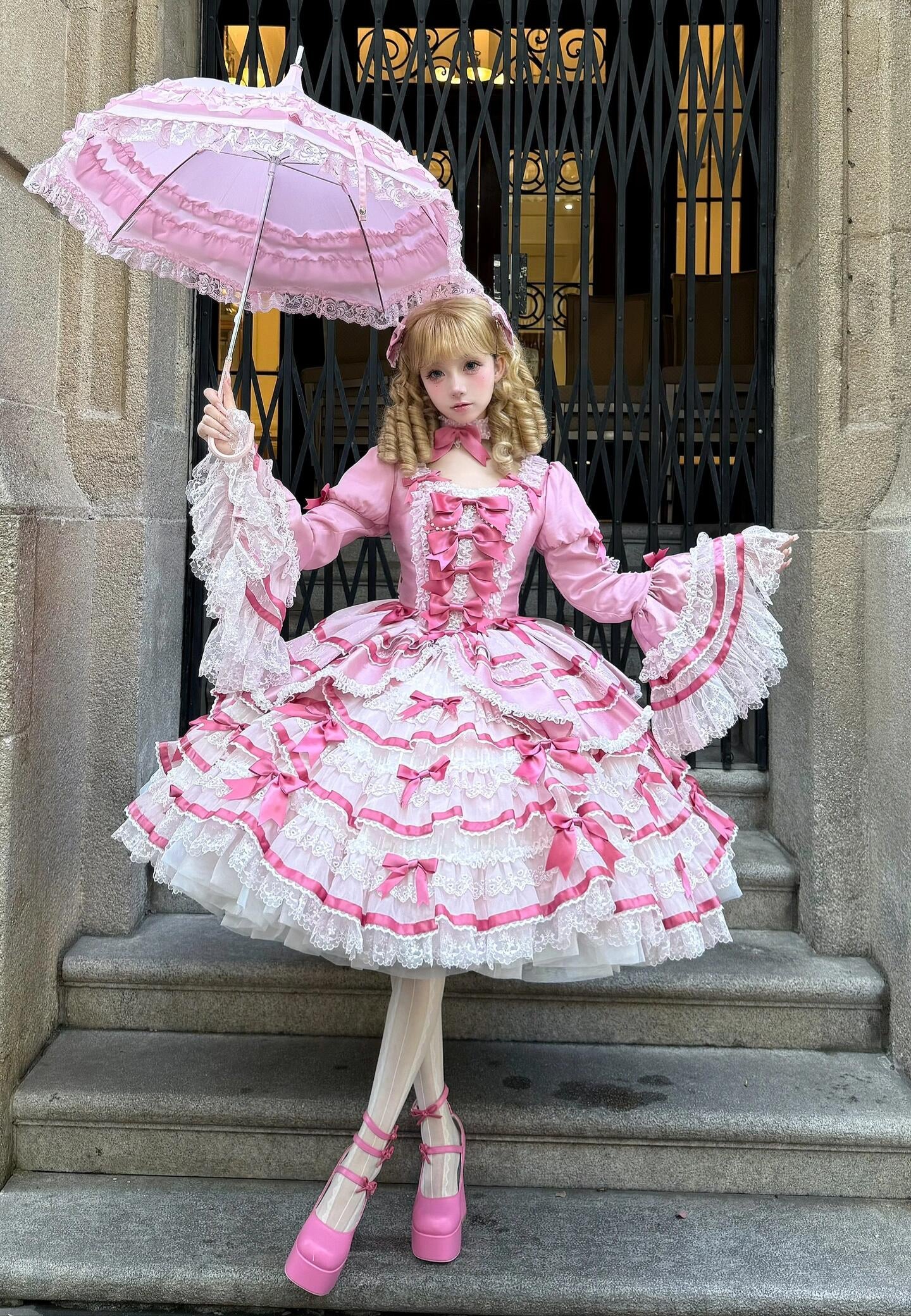 Heavenly Angel Cake Rococo Lolita Dress Pink