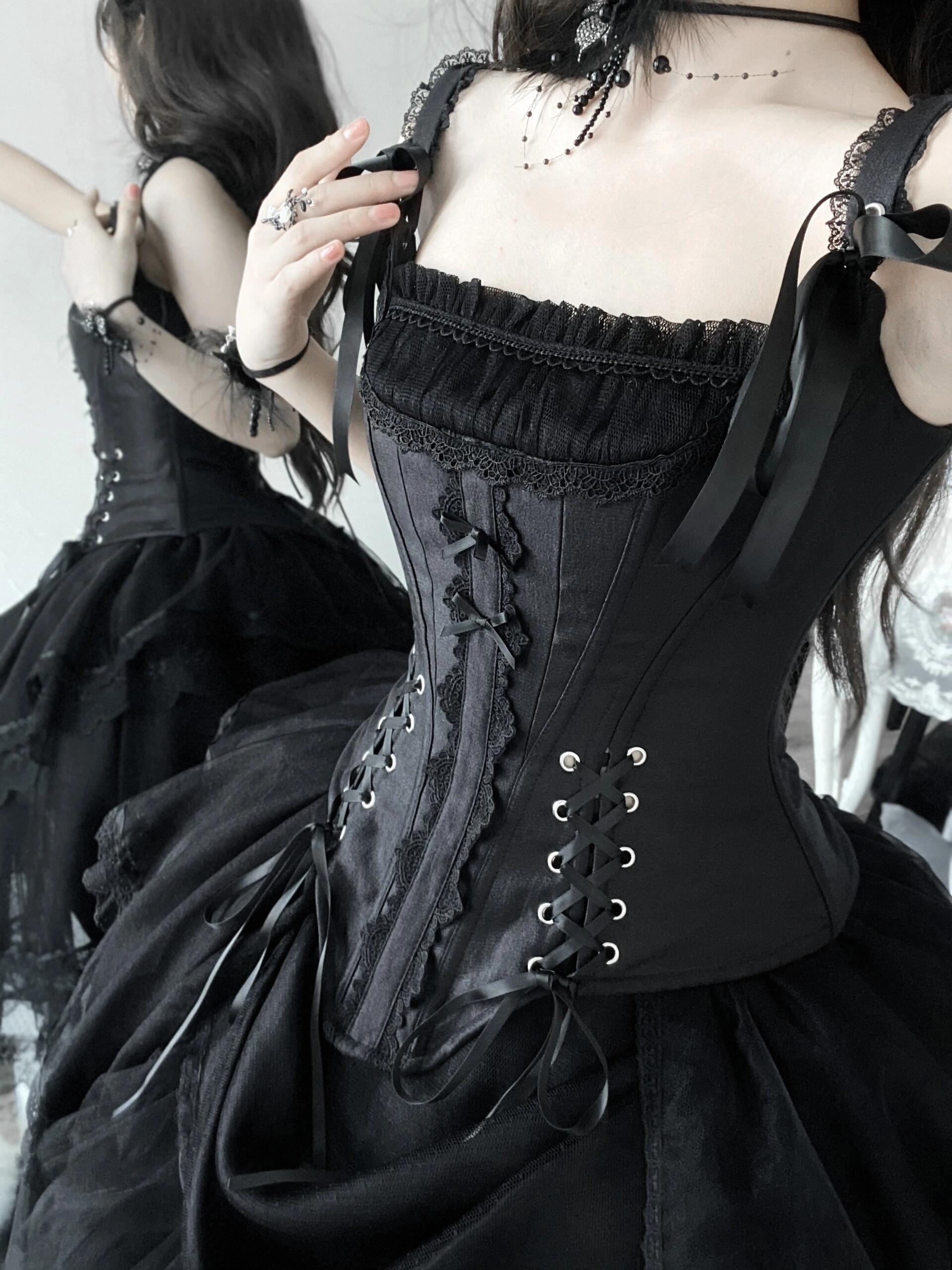 Baroque Court Lolita Dress Beige and Black