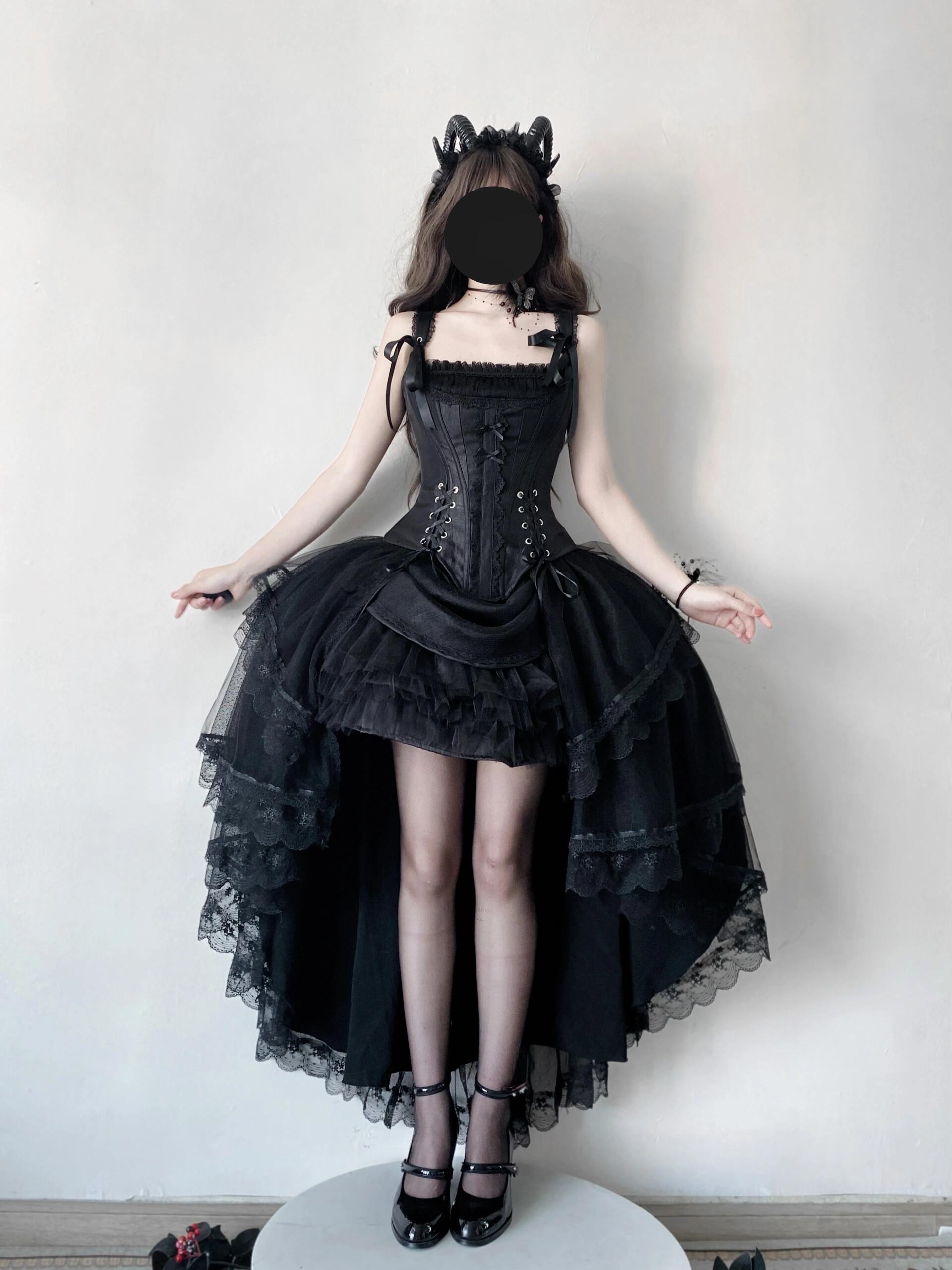 Baroque Court Lolita Dress Beige and Black