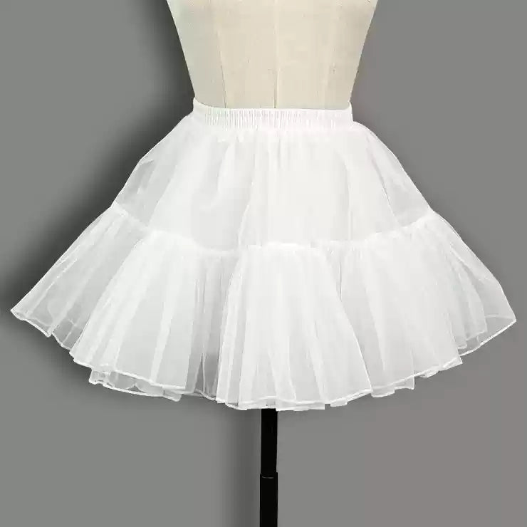 Plus Size Short Maid Dress Black and White with White Headband