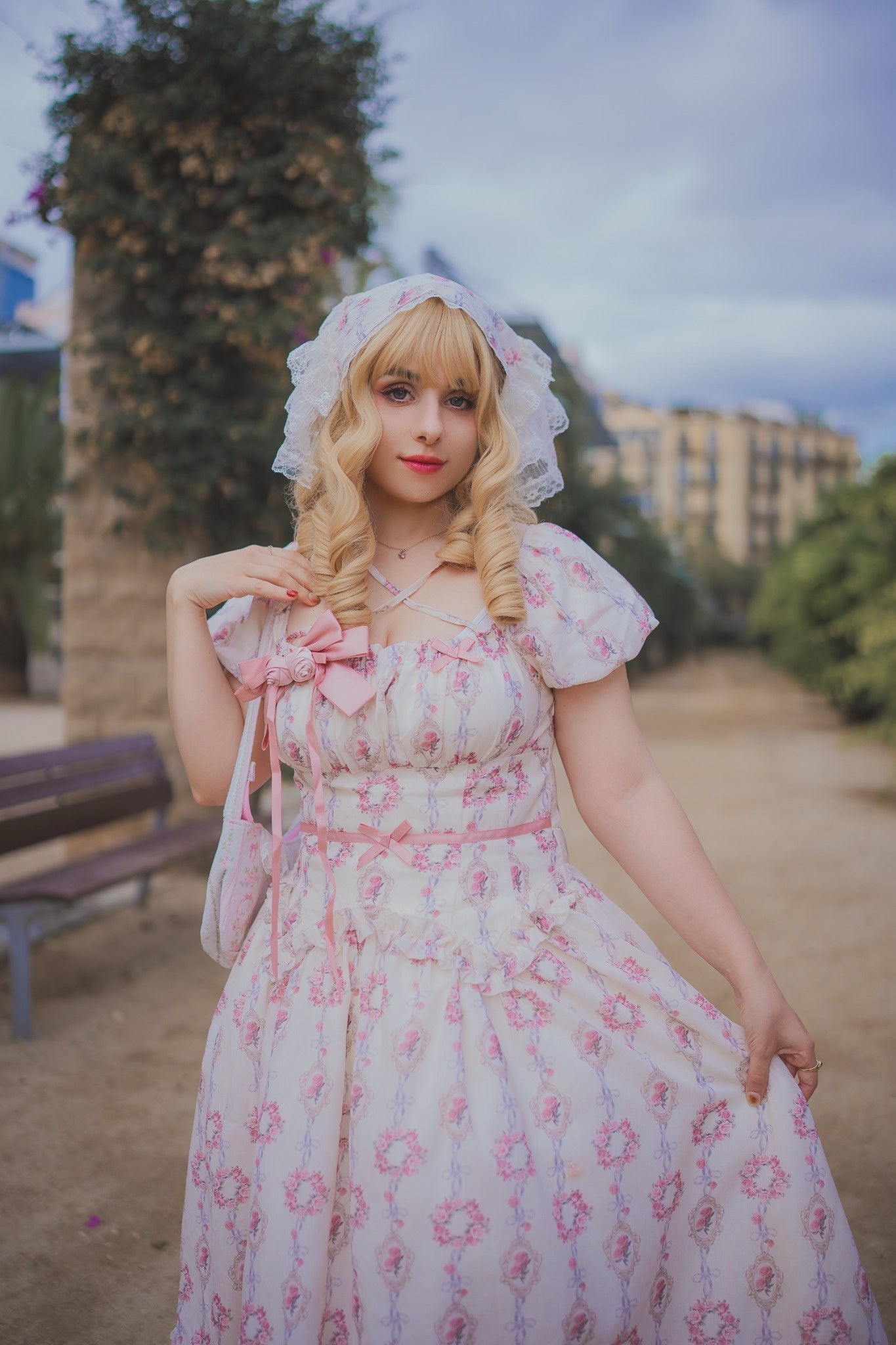 Rosy Garden Charm Long OP (Ivory Pink)