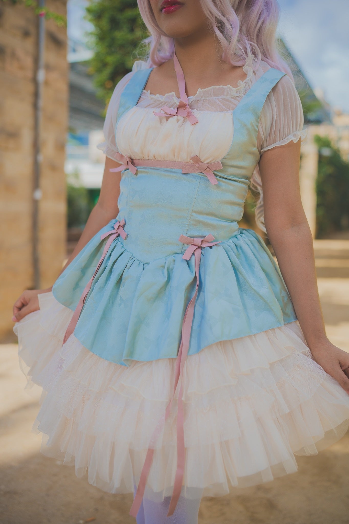 Sugar Whip Dream Short JSK (Mint Blue & Cream)