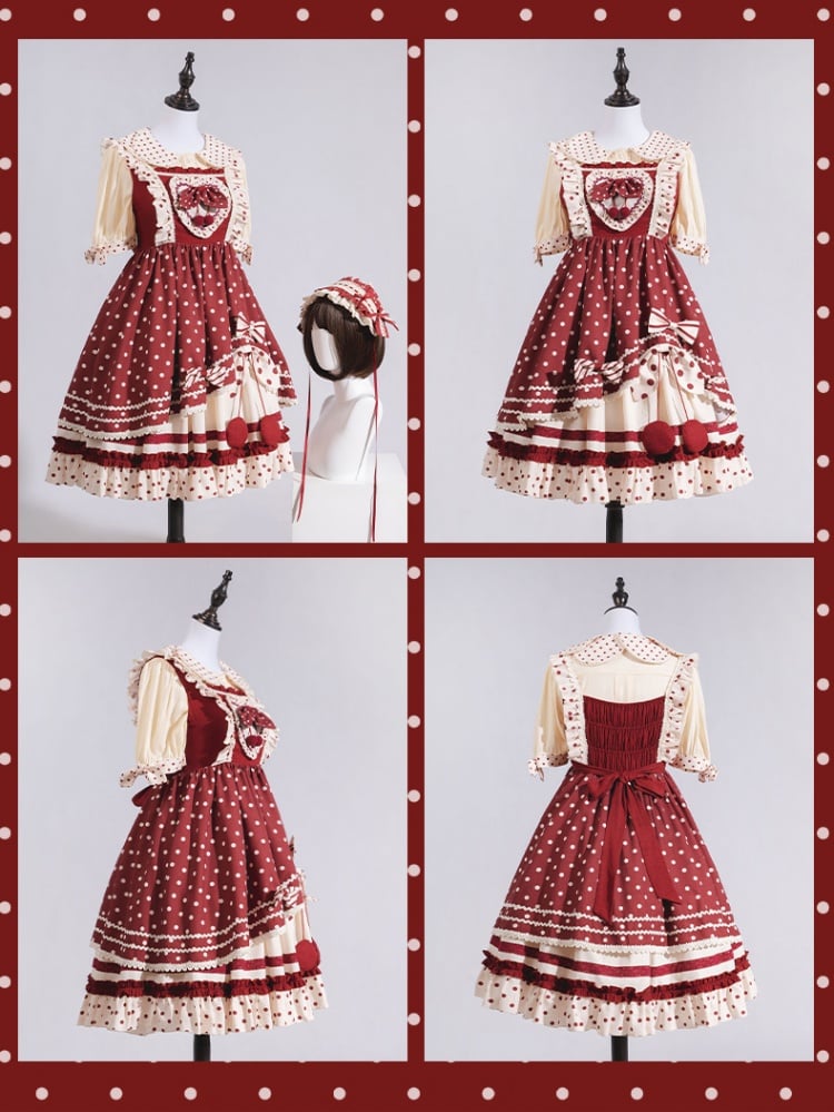 Cherry Pie Polka Dot Sweet Jumper Skirt Set