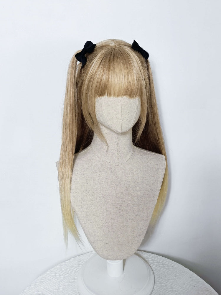 Long Straight Blonde Ombre Hair Wig