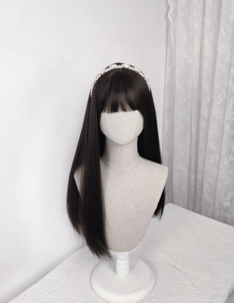 Dark Brown Long Straight Synthetic Wig