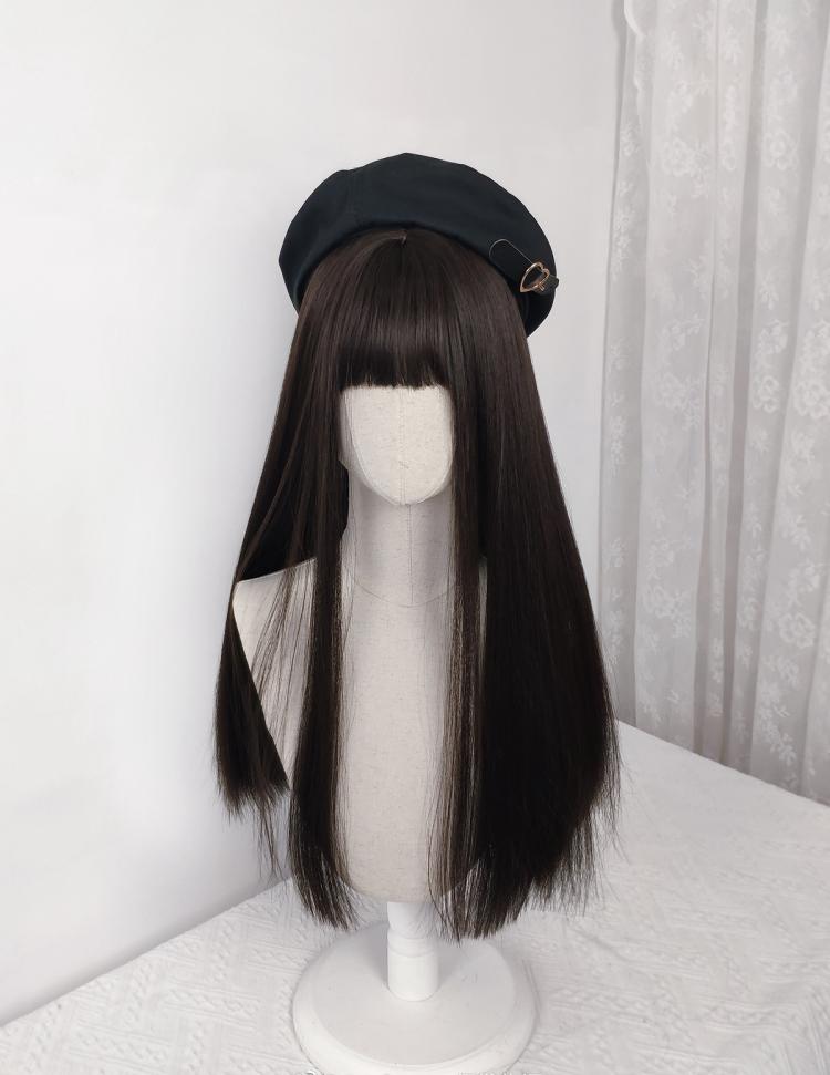 Dark Brown Long Straight Synthetic Wig