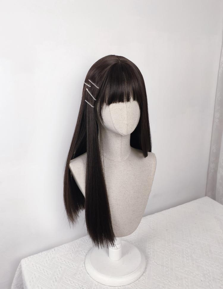 Dark Brown Long Straight Synthetic Wig