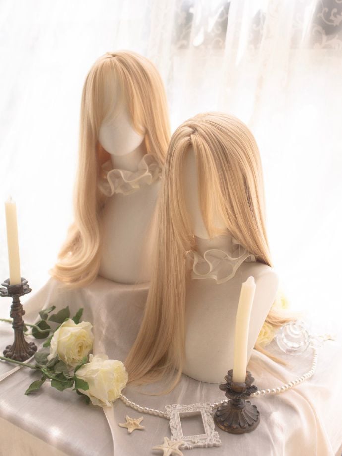 Blonde Long Wavy Wig and Long Straight Wig Set