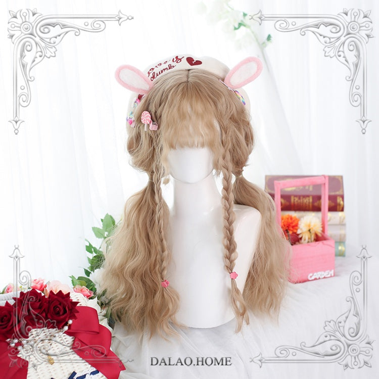 Streamer Long Wool Curly Synthetic Wig with Bangs