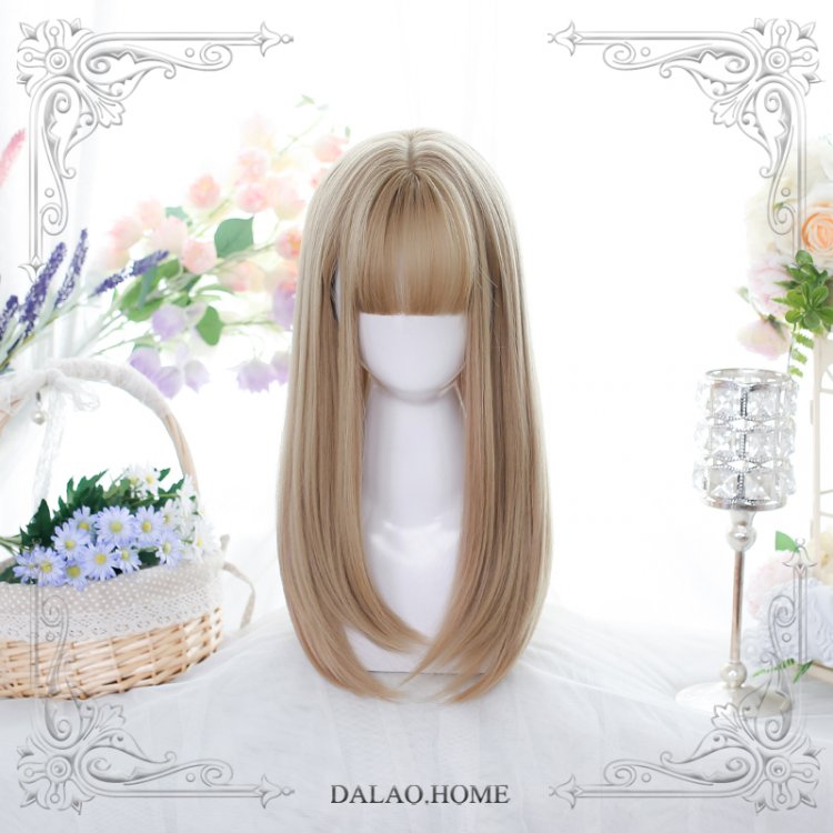 Morning Dew Long Straight Synthetic Wig with Air Bangs