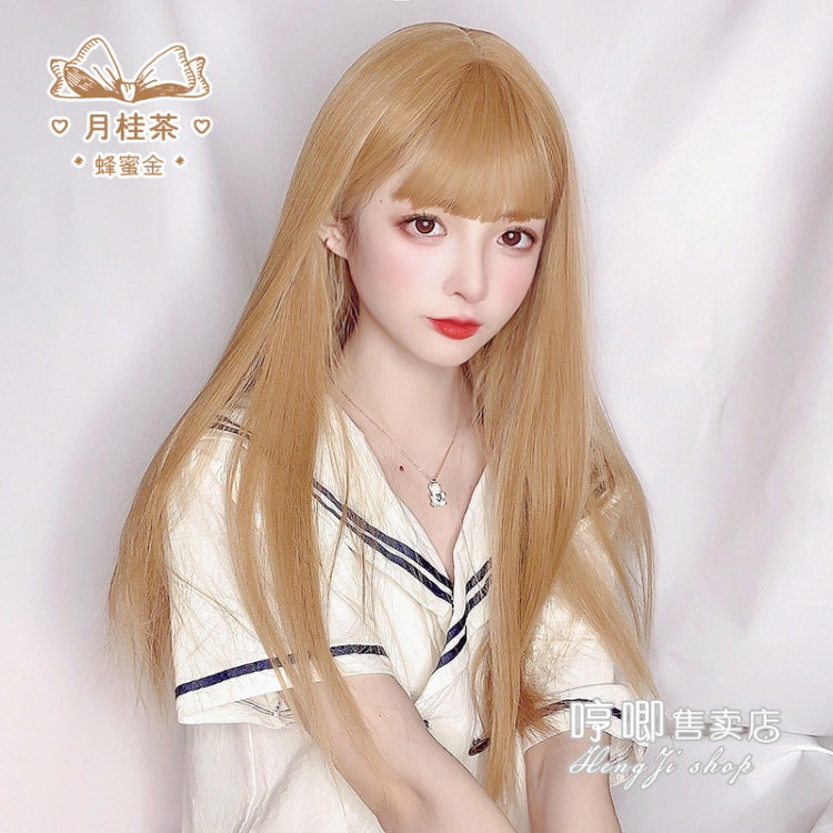 JK Golden Long Staight Synthetic Wig