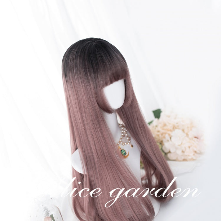 Dusty Rose Long Straight Synthetic Wig