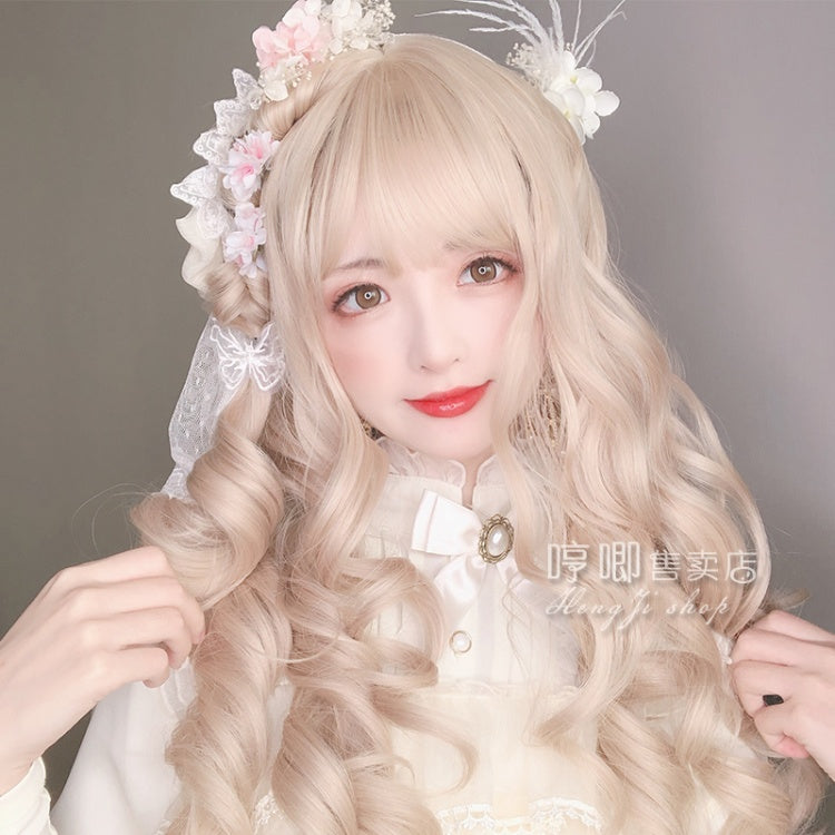 Midsummer Long Curly Synthetic Wig with Bangs