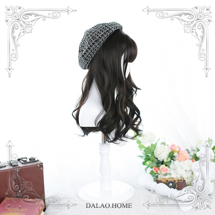 Mid-length Curly Synthetic Wig with Bangs