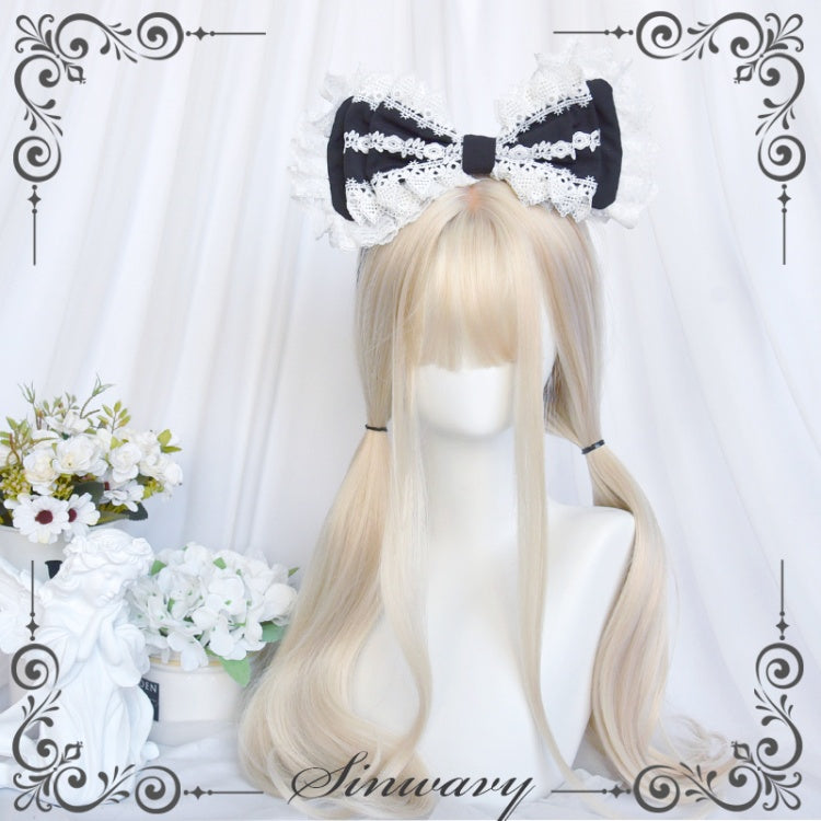 Milk Froth JK Long Curly Synthetic Wig with Bangs