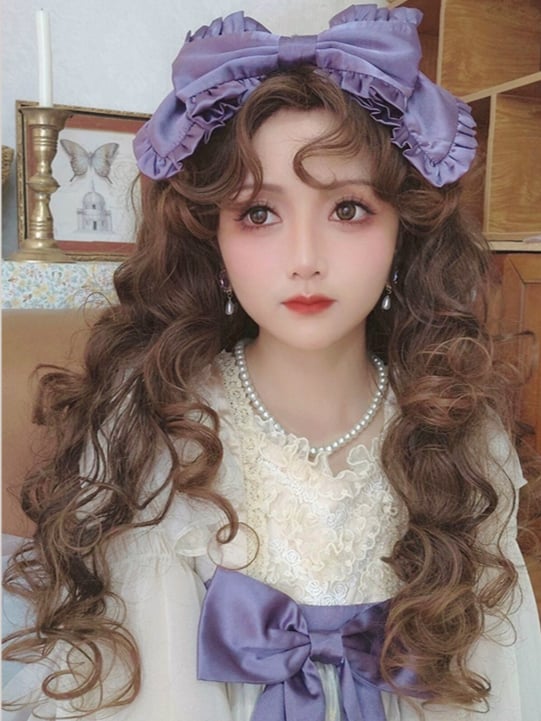 Gorgeous Vintage Curly Wig Brown Curly Wig