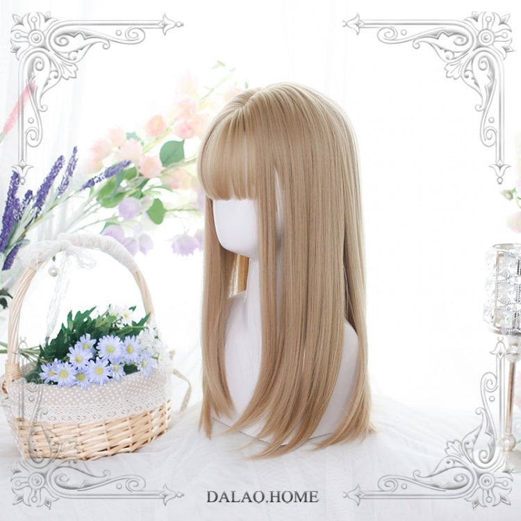 Morning Dew Long Straight Synthetic Wig with Air Bangs
