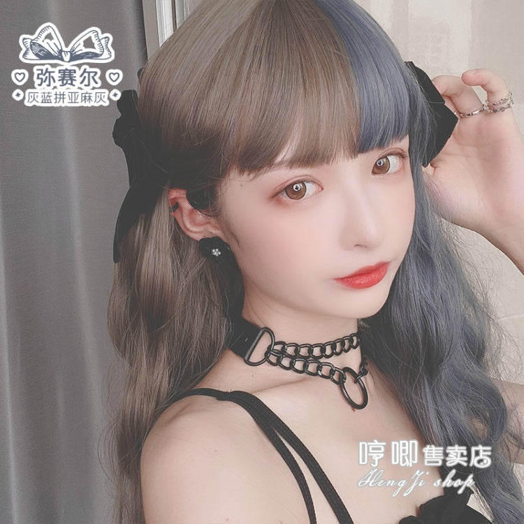 Messier Egg Roll Long Curly Synthetic Wig with Bangs