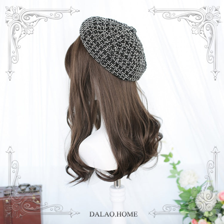 Mid-length Curly Synthetic Wig with Bangs