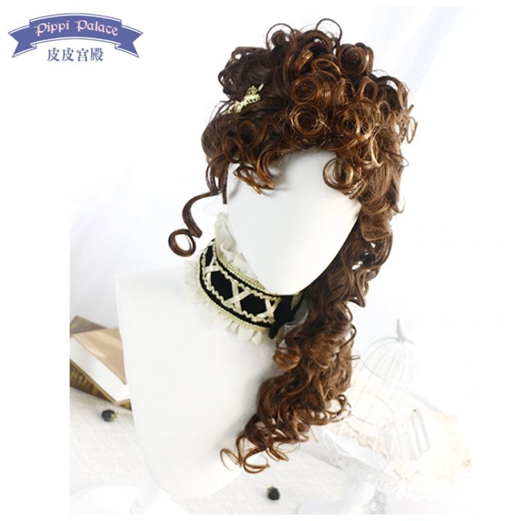 Gorgeous Vintage Curly Wig Brown Curly Wig