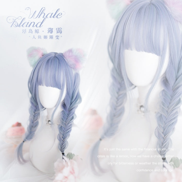 Mermaid Ji Gradient Long Curly Synthetic Wig