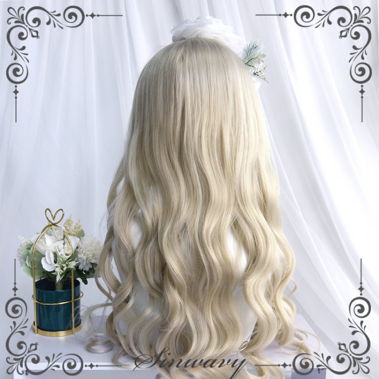 Bobo Milk Tea Long Curly Synthetic Wig with Bangs