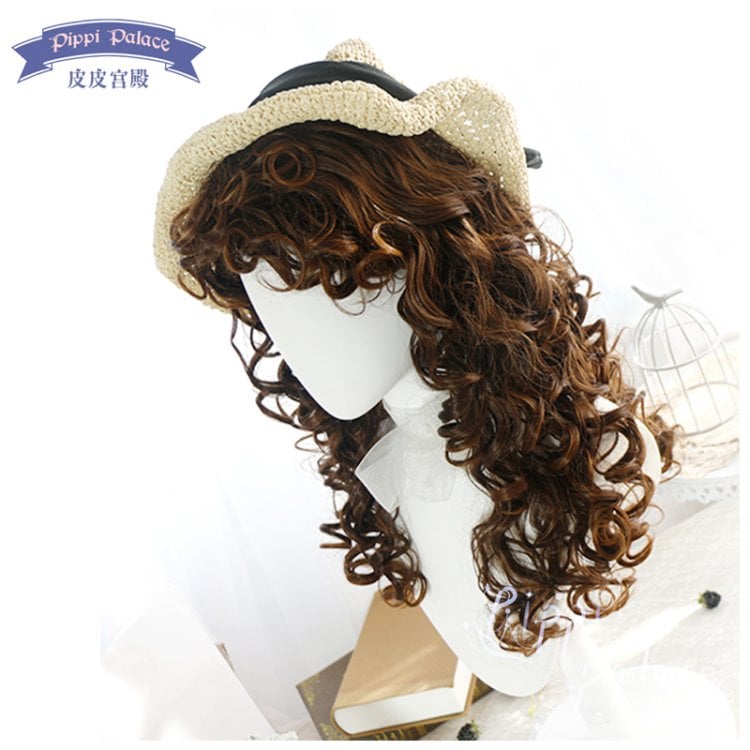 Gorgeous Vintage Curly Wig Brown Curly Wig