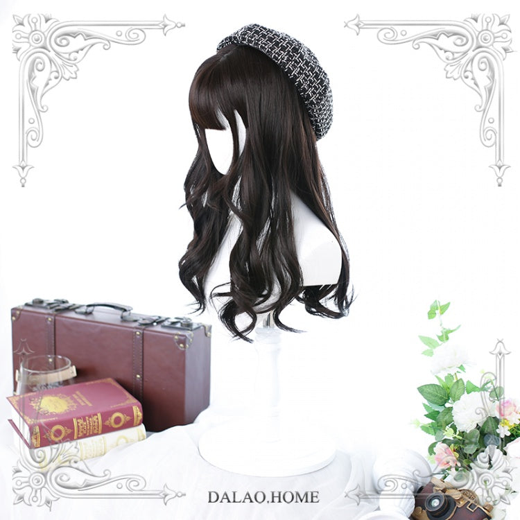 Mid-length Curly Synthetic Wig with Bangs