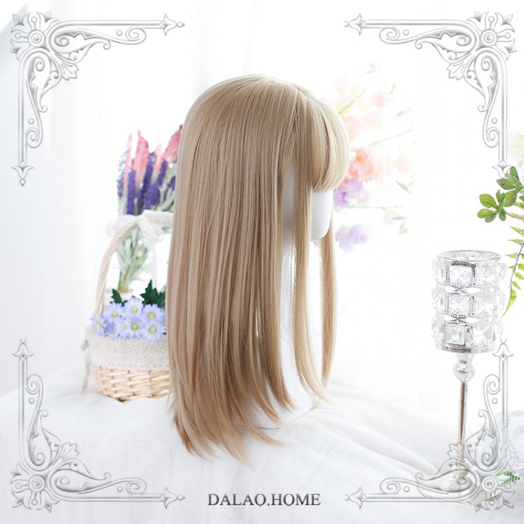 Morning Dew Long Straight Synthetic Wig with Air Bangs
