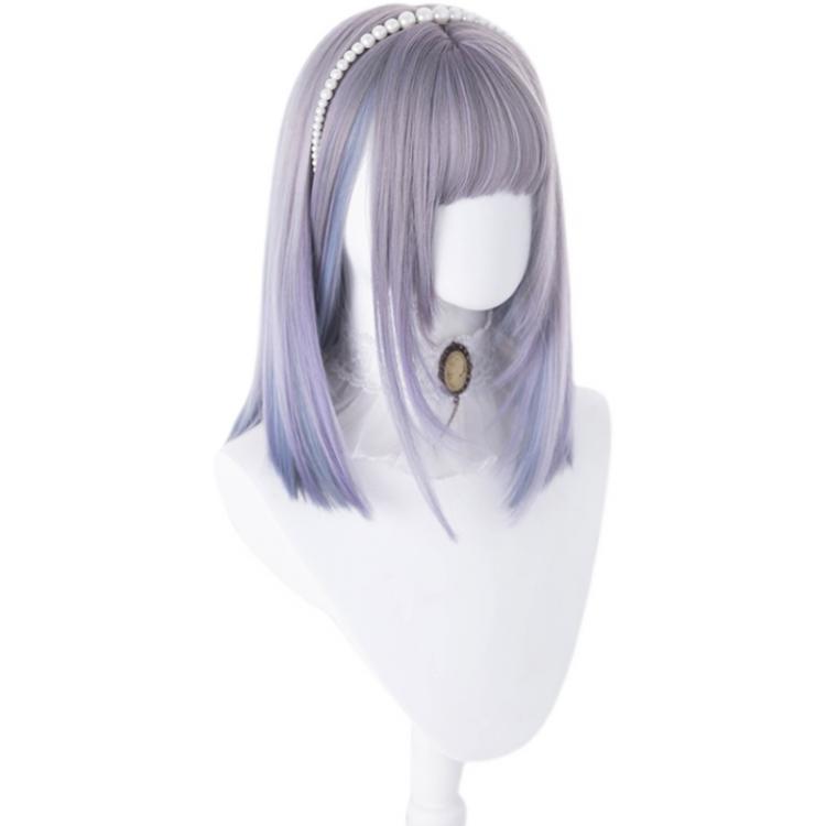 Star Coconut Mid-length Straight Synthetic Wig with Bangs
