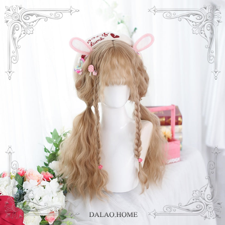 Streamer Long Wool Curly Synthetic Wig with Bangs