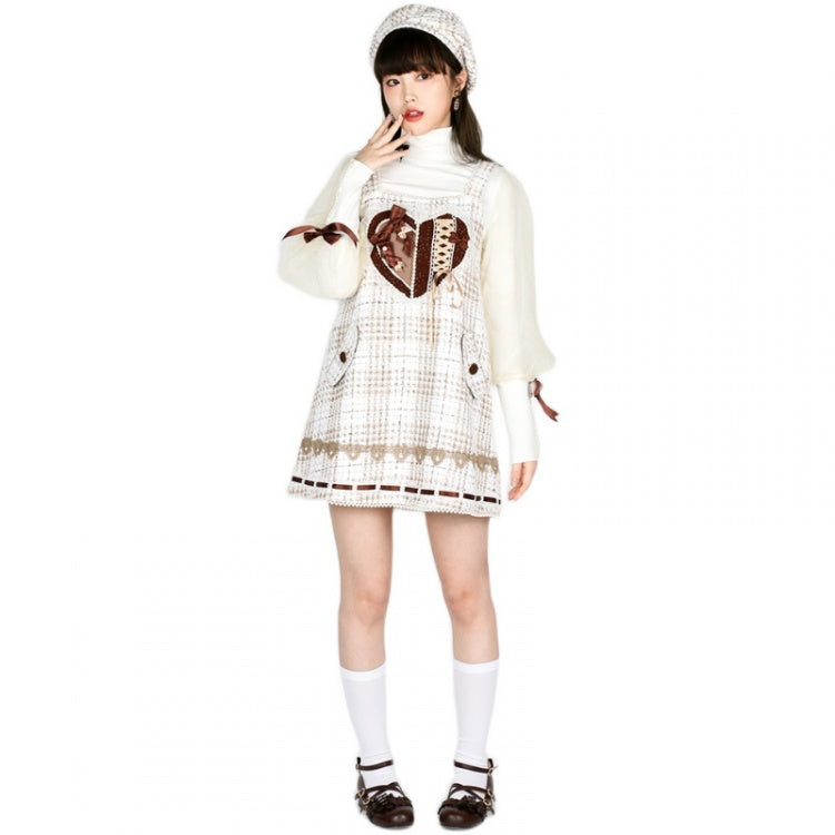 Cocoa Shortbread Woolen Sweet Overalls