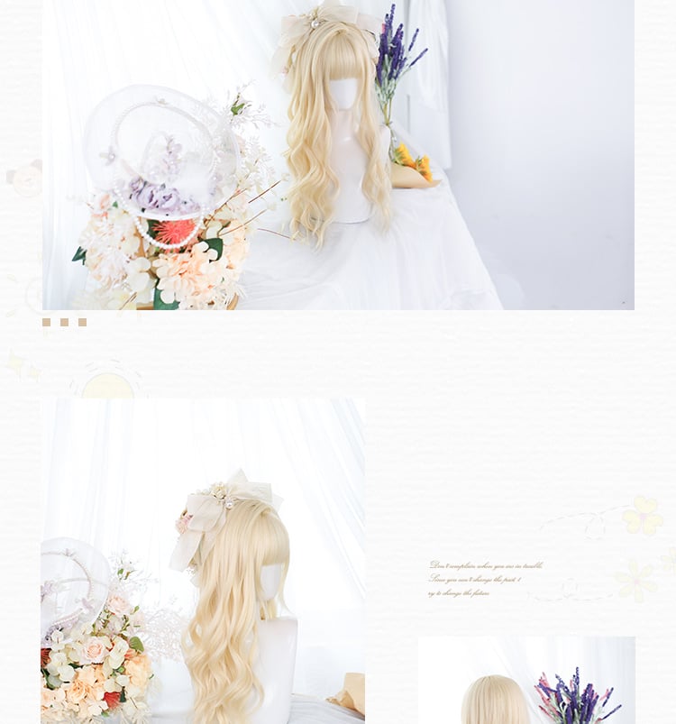 Sugar Sweet Long Curly Synthetic Wig with Bangs