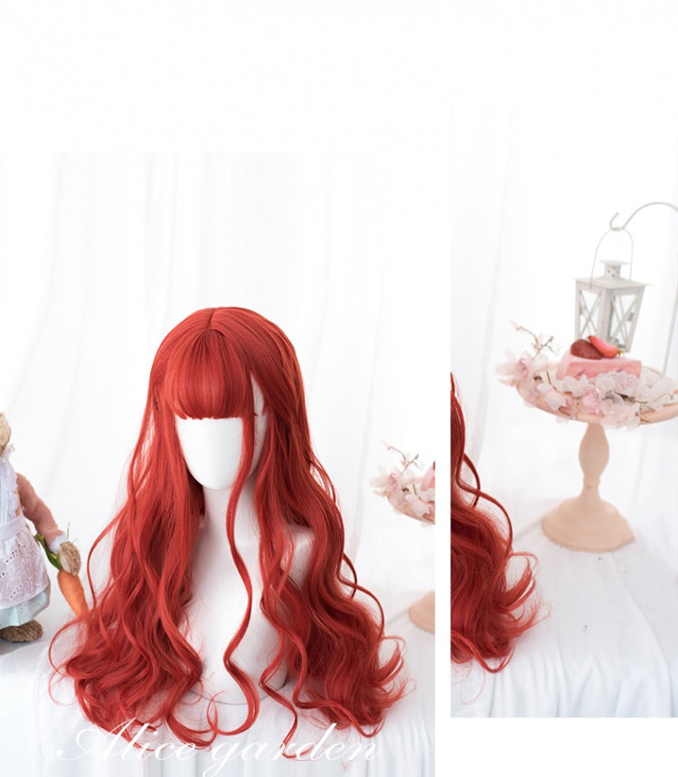 Red Long Curly Synthetic Wig