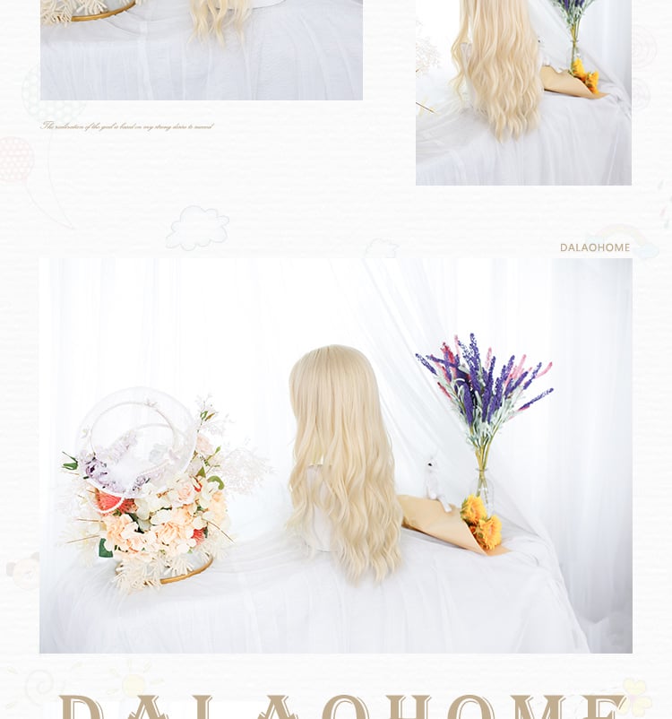 Sugar Sweet Long Curly Synthetic Wig with Bangs