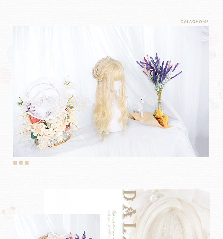 Sugar Sweet Long Curly Synthetic Wig with Bangs