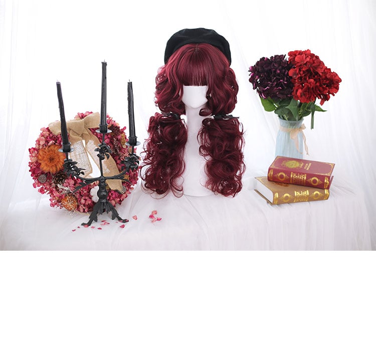 Mid-length Wool Curly Synthetic Wig