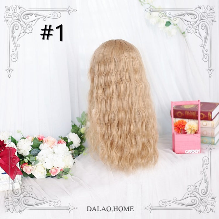 Streamer Long Wool Curly Synthetic Wig with Bangs