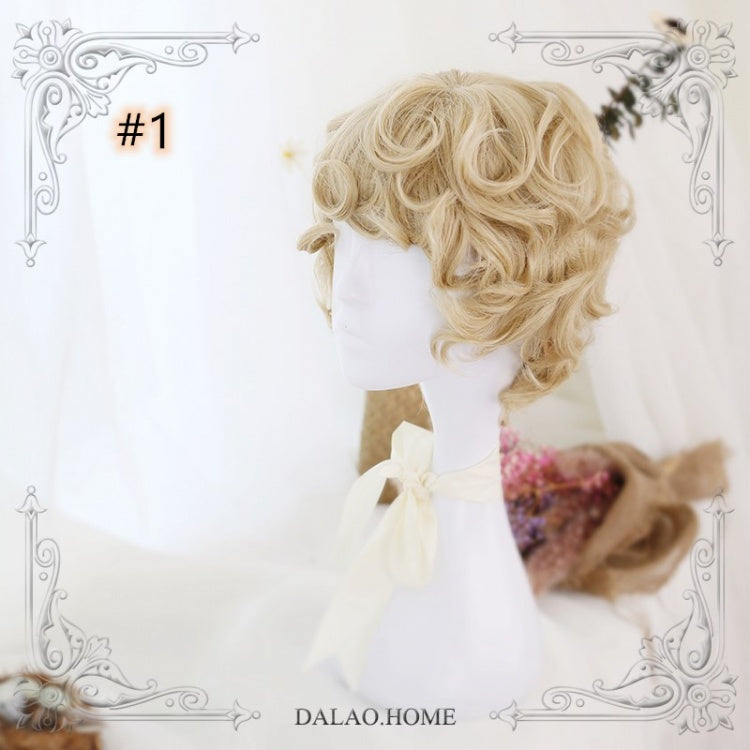 Roman Roll Couple Short Curly Synthetic Wig